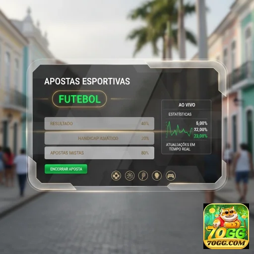 Interface de apostas futebolísticas no site 70gg.