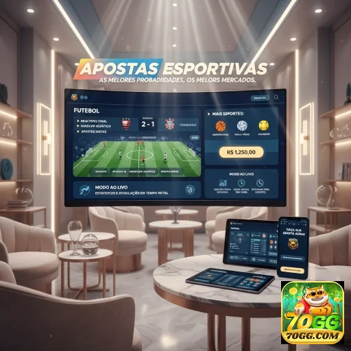 Tela de apostas esportivas no 70gg com odds e resultados.