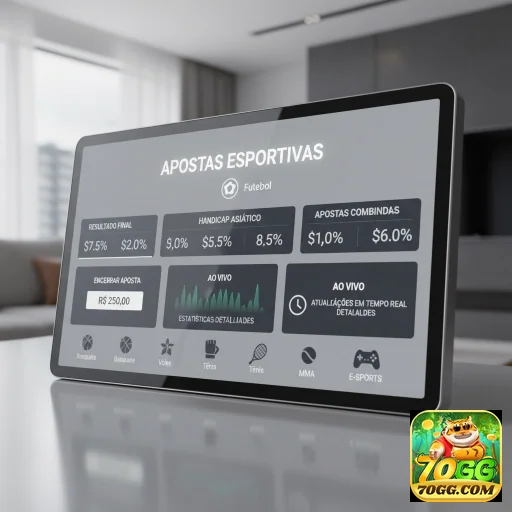 Tela de apostas esportivas do site 70gg com dados claros.