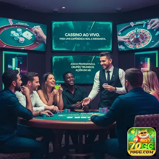 Jogadores no 70gg aproveitando um cassino ao vivo.