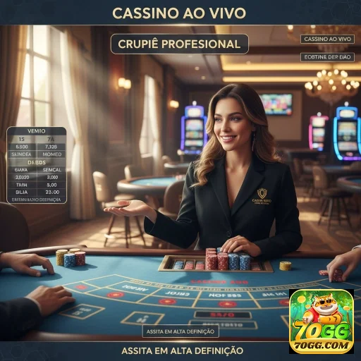 Jogadora em cassino ao vivo 70gg, com crupiê profissional.