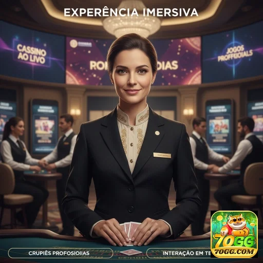 Atendente VIP em cassino ao vivo no 70gg, serviços personalizados.