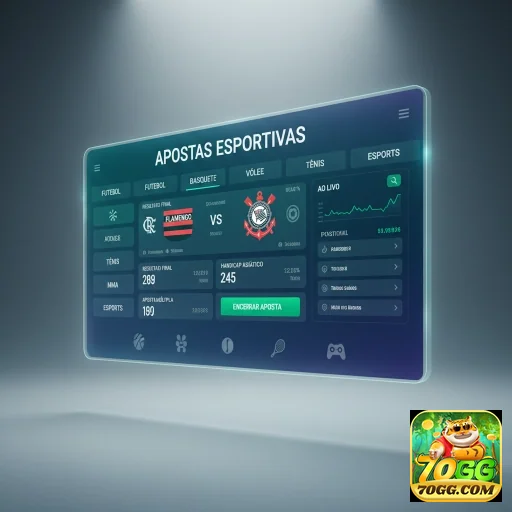 Interface mostrada em serviços VIP da 70gg com apostas esportivas.
