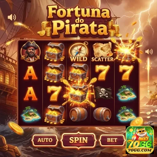 Ilustração da slot Fortuna do Pirata no site 70gg.
