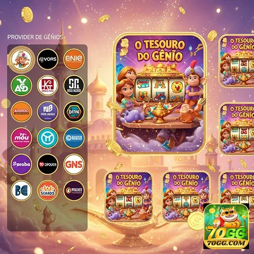 Slots do jogo 'O Tesouro do Gênio' na plataforma 70gg.