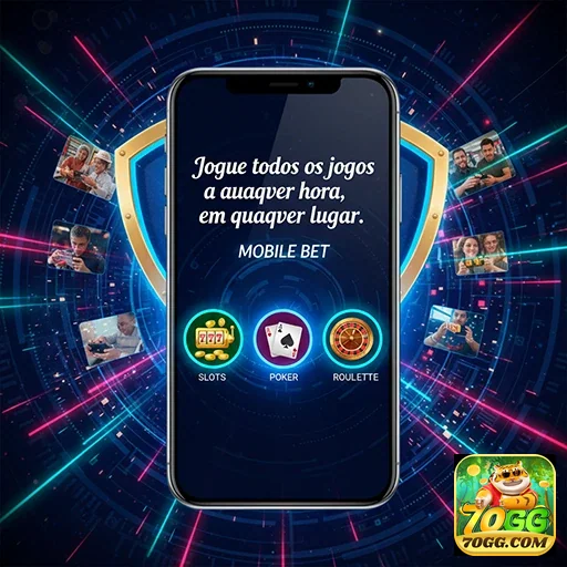Jogador acessando serviços VIP no 70gg pelo celular.