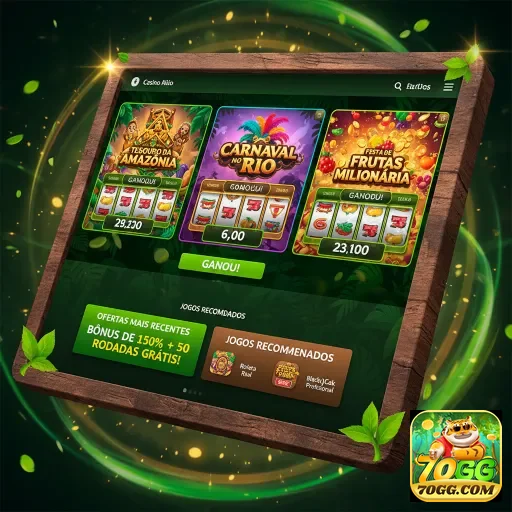 Interface da 70gg com bônus personalizados para jogadores VIP.