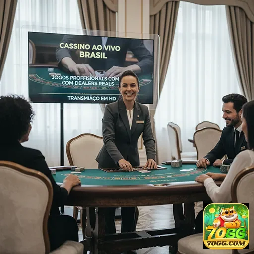 Mesa de cassino ao vivo com produtores reais no 70gg.