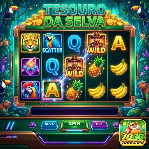 Máquina caça-níqueis 'Tesouro da Selva' no 70gg.